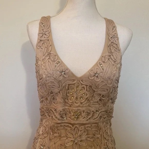 Sleeveless Sue Wong Nude Cocktail Dress (Size 10) - Picture 3 of 8